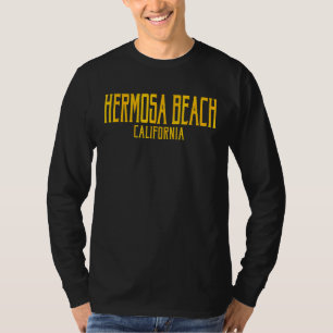 Hermosa Beach California Ca Vintage Text Amber Pri T-Shirt