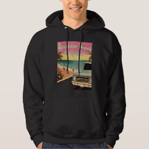 Hermosa Beach Retro Beach Vacation Souvenir Surf Hoodie