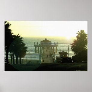 Hermosa Beach Sunset 36 x 22 Poster