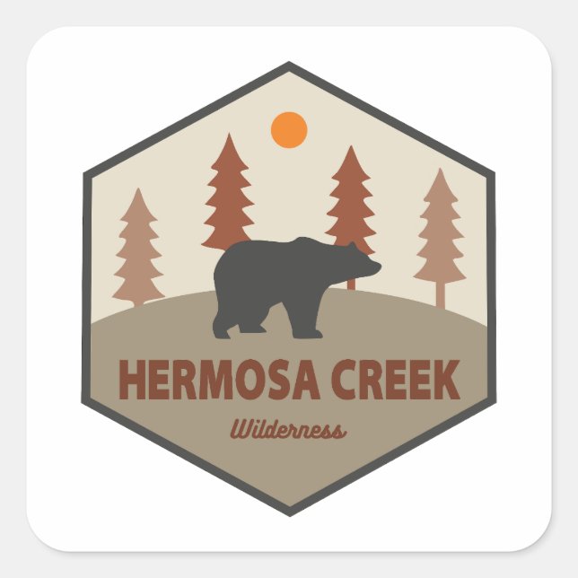 Hermosa Creek Wilderness Colorado Bear Square Sticker (Front)