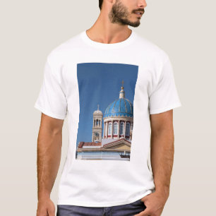 Hermoupolis, Syros Island, Greece. Blue dome of T-Shirt