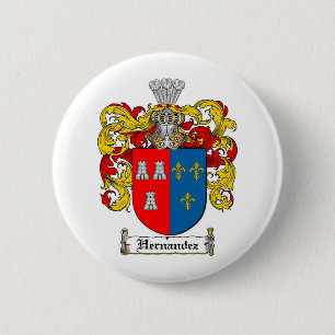HERNANDEZ FAMILY CREST -  HERNANDEZ COAT OF ARMS 2 INCH ROUND BUTTON
