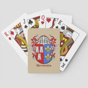 Hernandez Heraldic Shield with Mantling Playing Cards