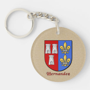 Hernandez Historical Shield with Flag of Mexico Keychain