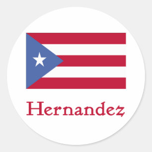 Hernandez Puerto Rican Flag Classic Round Sticker