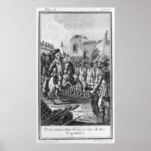 Hernando Cortes Reviewing his Troops Poster
