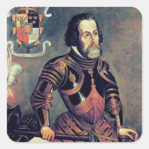 Hernando Cortes Square Sticker