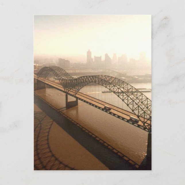 Hernando de Soto Bridge in Memphis Postcard (Front)