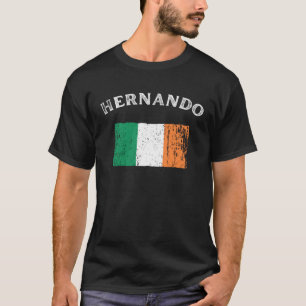 HERNANDO MISSISSIPPI Irish American Flag Badge T-Shirt