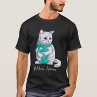 Hernia Awareness Month Teal Ribbon Cat
