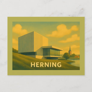 Herning Denmark Modern Art Postcard