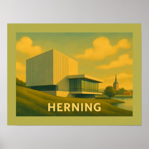 Herning Denmark Modern Art Poster