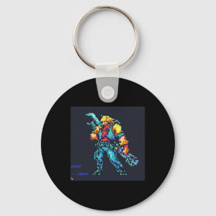 Hero ( 90's Retro Video Game Pixel Style Art)  Keychain