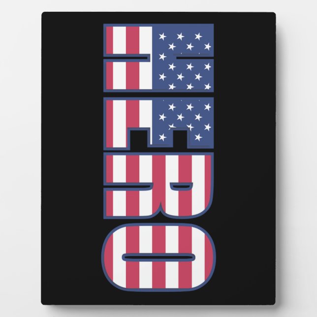 Hero American Flag Stars Stripes Red White Blue Plaque (Front)