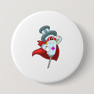 Hero as Nurse with Syringe 3 Inch Round Button