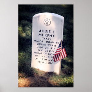HERO AUDIE MURPHY GRAVE - ARLINGTON POSTER
