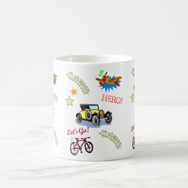 Hero Bicycle Car Airplane Mug (Center)