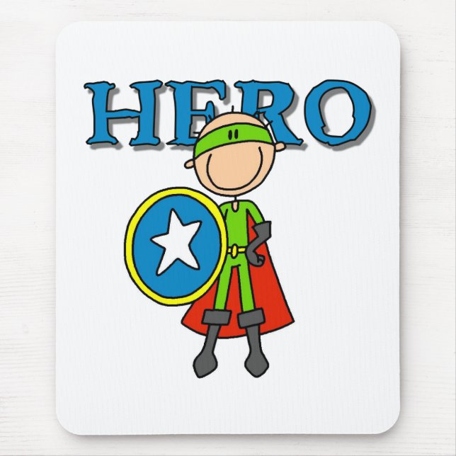 Hero Boy with Shield Mouse Pad (Front)