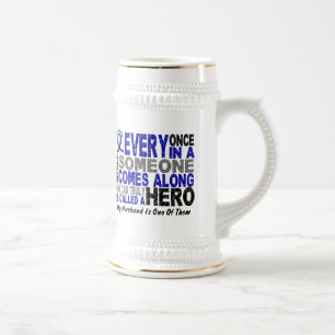 HERO COMES ALONG 1 Husband COLON CANCER Beer Stein