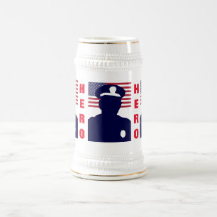 HERO COP BEER STEIN