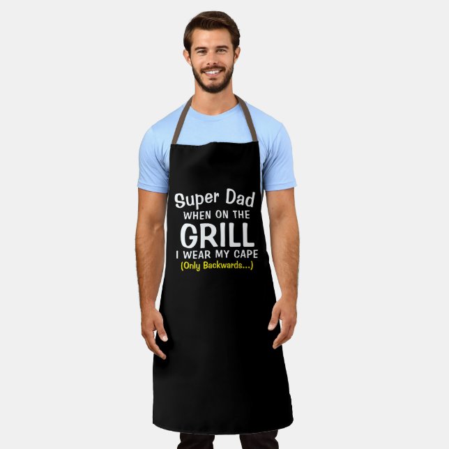 Hero Dad BBQ Apron - No Cape Needed Grill Master  (Worn)