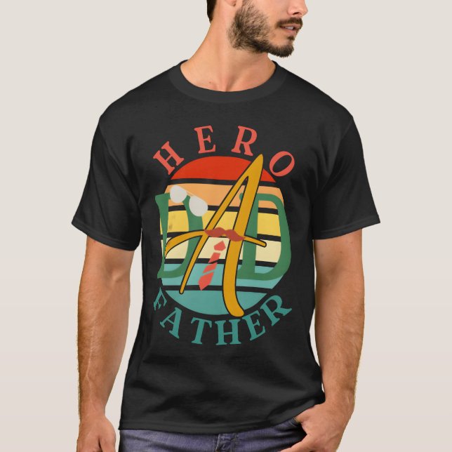 Hero Dad Father retro T-Shirt (Front)