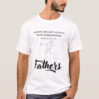 Hero Dad No Cape Father's Day Line Art T-Shirt