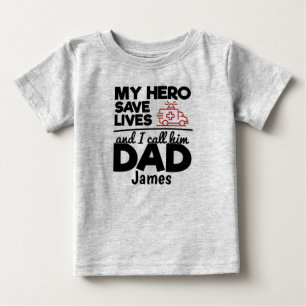 Hero Dad Personalized Ambulance Baby T-Shirt