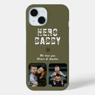 Hero Daddy Father`s Day 2 Photo Collage iPhone 15 Case