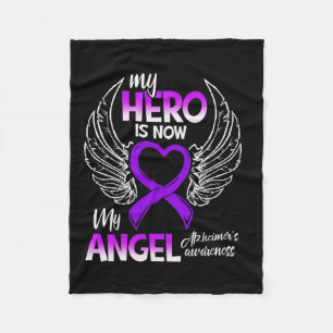 Hero Is Now My Angel Alzheimerheimer's Awareness 1 Fleece Blanket