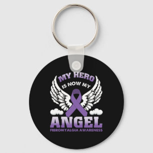 Hero Is Now My Angel Fibromyalgia Awareness Day Su Keychain