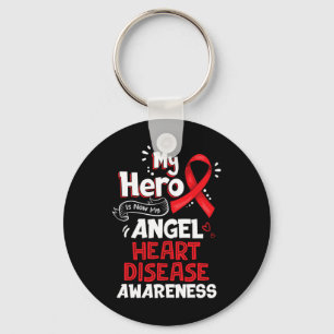 Hero Is Now My Angel Heart Disease Awareness Gifts Keychain
