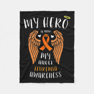 Hero Is Now My Angel - Leukaemia Remembrance Fleece Blanket