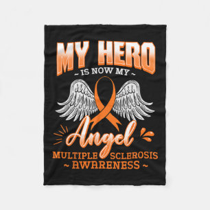 Hero Is Now My Angel Multiple Sclerosis Glial Scar Fleece Blanket