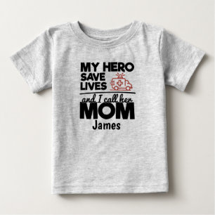 Hero Mom Personalized Ambulance Baby T-Shirt