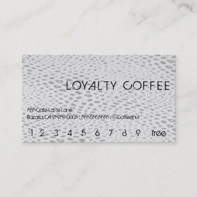 Hero Snakeskin Loyalty Coffee Punchcard Card (Front)