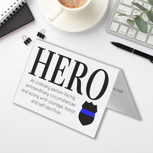 Hero Thin Blue Line Police Merci Carte de visite (Créateur téléchargé)