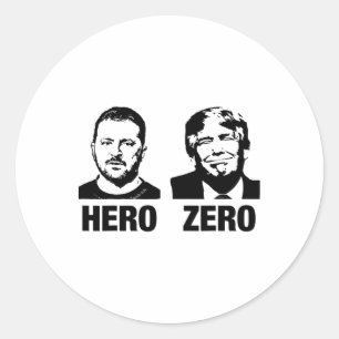 Hero Zelensky Zero Trump Stand With Ukraine Suppor Classic Round Sticker