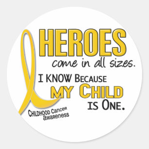 Heroes All Sizes 1 Child CHILDHOOD CANCER Classic Round Sticker