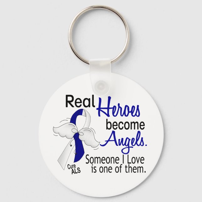 Heroes Become Angels ALS Keychain (Front)