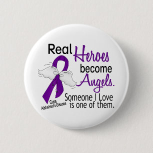 Heroes Become Angels Alzheimer's Disease 2 Inch Round Button