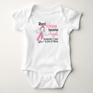 Heroes Become Angels Breast Cancer Baby Bodysuit