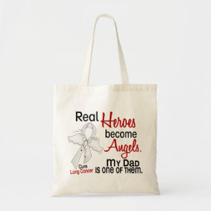 Heroes Become Angels Dad Lung Cancer Tote Bag