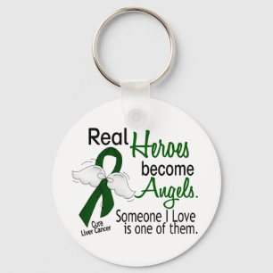 Heroes Become Angels Liver Cancer Keychain