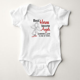 Heroes Become Angels Lung Cancer Baby Bodysuit