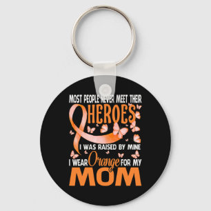 Heroes I Wear Orange For My Mom Multiple Sclerosis Keychain