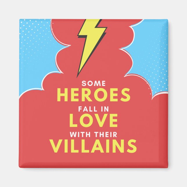 Heroes Love Villains - Lightning Square Magnet (Front)