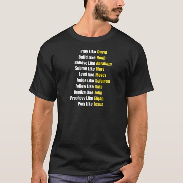Heroes Of The Bible Faith Popular Biblical Charact T-Shirt (Front)