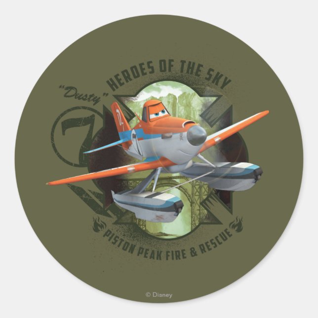 Heroes Of The Sky - Dusty Classic Round Sticker (Front)