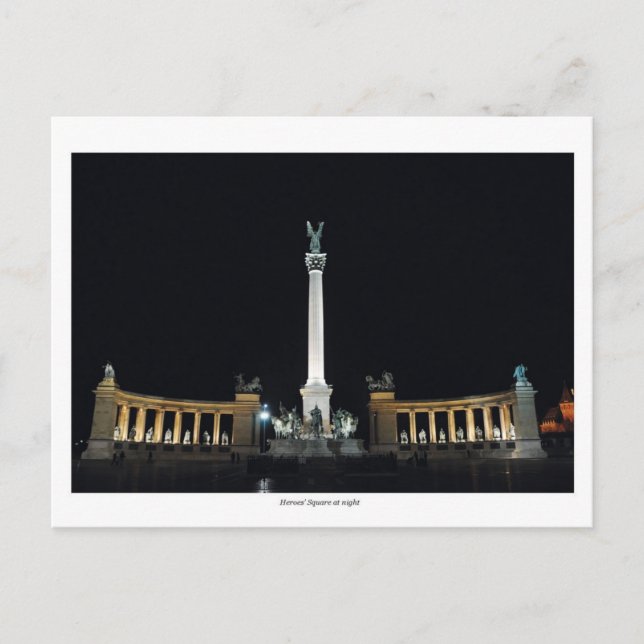 Heroes Square at night Postcard (Front)